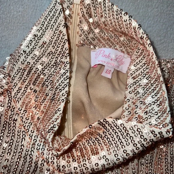 Rose Gold XS Shimmer Dress - Picture 4 of 5